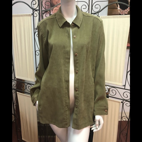 Norton McNaughton Tops - Suede button down shirt